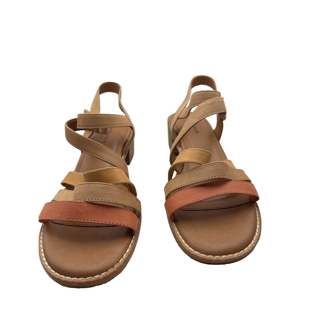 Comfortiva Balina leather pillowtop hook & loop closure sandals block heel Sz 10